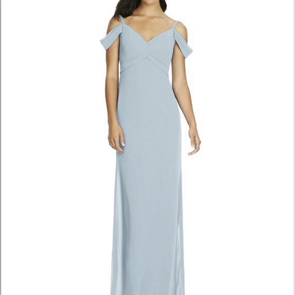dessy SOCIAL dusty blue bridesmaid MIST dress 0